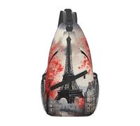 Borsello Uomo Eiffel Tower Paris Romantic Multiuso Borsa Sul Petto Sportivo Borsa A Petto per Alpinismo Outdoors Campeggio