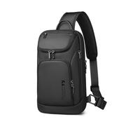 Borsello Uomo Impermeabile Leggero - Zaino Monospalla Nero per iPad 11,2 Pollici, Borsa a Tracolla da Uomo per Escursioni, Viaggi, Campeggio e Ciclismo (Nero)