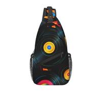 Borsello Uomo Music Record Vinyl Cd Antifurto Borsa A Tracolla Tattica Causal Borsa Crossbody per Viaggio Trekking Campeggio