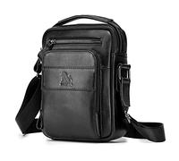 Borsello Uomo Pelle, Borsa a Tracolla Piccola Borsa da Uomini in Vera Pelle Casuale Borse Messenger per iPad iPhone e Viaggio Attività Commerciale