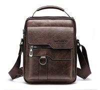 Borsello Uomo Pelle Tracolla Casual Borsa a Spalla da Uomo Borselli da Lavoro Piccolo Messenger Bag per ufficio,Viaggio,Vita quotidiana, creatività regalo per la festa del papà (B-marrone Scuro)