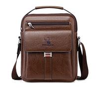 Borsello Uomo Pelle Tracolla Casual Borsa a Spalla da Uomo Borselli da Lavoro Piccolo Messenger Bag per ufficio,Viaggio,Vita quotidiana, creatività regalo per la festa del papà (A-marrone scuro)