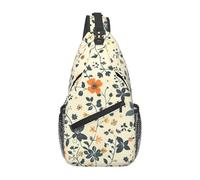 Borsello Uomo Simple Flowers Pattern Antifurto Borsa Sul Petto Poliestere Borsa A Spalla Uomo per Viaggio Trekking Palestra