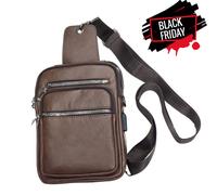 Borsello uomo tracolla eco pelle borsa zaino monospalla marsupio marrone lavoro