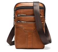Borsello Uomo Tracolla in Pelle per Cellulare Marrone, Uomo Borse a Spalla per Smartphone, PU Pelle Fondina Ascellare Borsello Tracolla Porta Cellulare Marsupio Cintura con Clip Sacchetto da Viaggio