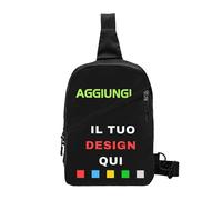 Borsello uomo tracolla Personalizzato Zaino borsa tracolla Personalizzata Borsa a Tracolla zainetto monospalla piccolo con Foto/Testo Impermeabile per Corsa Viaggio pieghevole sling bag donna