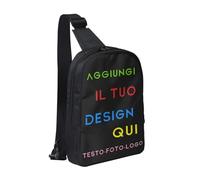 Borsello uomo tracolla Personalizzato Zaino borsa tracolla Personalizzata Borsa a Tracolla zainetto monospalla piccolo con Foto/Testo Impermeabile per Corsa Viaggio pieghevole sling bag donna