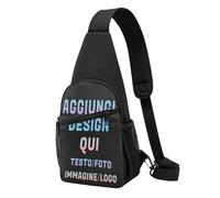 Borsello uomo tracolla Personalizzato Zaino borsa tracolla Personalizzata Borsa a Tracolla zainetto monospalla piccolo con Foto/Testo Impermeabile per Corsa Viaggio pieghevole sling bag donna