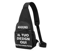 Borsello uomo tracolla Personalizzato Zaino borsa tracolla Personalizzata Borsa a Tracolla zainetto monospalla piccolo con Foto/Testo Impermeabile per Corsa Viaggio pieghevole sling bag donna