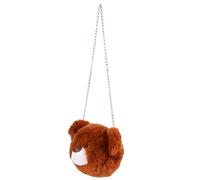 Borsetta a Forma di Orso in Finta Pelliccia a Tracolla | Stile Tenero e Cartone, Tonalità Caffè, Borsa Piccola a Spalla, Morbida e Comoda
