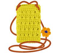 Borsetta a tracolla all'uncinetto per smartphone, fiore serie FlowerWeave