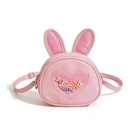 Borsetta Bambina Borsa a Tracolla per Ragazze, Carino Orecchie da Coniglio in Morbida Pelle PU Principessa Borsa Cross body Bags con Cinturino Regolabile, Regalo Ragazza 3-9 Anni Femmina (Rosa)