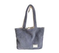 Borsetta Borse a tracolla in peluche da donna tote disponibili su due lati Borsa shopper for ragazze pelosa per Ragazze(Grey)