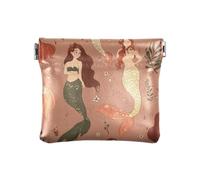 Borsetta da trucco con sirene, in pelle ecologica in poliuretano, impermeabile, per ragazze e donne