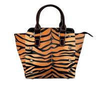 Borsetta Femminile, Borsa Della Cartella, A Tracolla Regolabile Per L'essenziale Quotidiano, Tote Da Viaggio Il Lavoro Donna, Stampa,Marrone