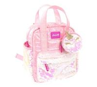 Girabrilla Nice Group Puffer Mini Zainetto Unicorno per Bambine, con Tasche e Porta Monete in Paillettes, Colore Bianco