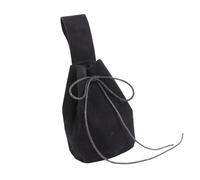 Borsetta in pelle medievale con coulisse portatile con cintura per dadi rinascimentali per uomo donna in pelle sintetica goffrata, Nero , Taglia unica, Bellezza di massa