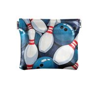 Borsetta in pelle PU con portamonete e portamonete da donna in stile cartone animato, per sport e bowling, Bowling sportivo dei cartoni animati, 1 size, Stampa artistica