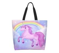 Borsetta Magical Pink Uni-Corn With Rainbow Sky Donna Borsa Tote Moda Borse A Mano Impermeabile Borsa A Tracolla Per Laptop Uso Quotidiano Università