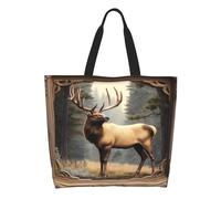 Borsetta Magnificent Elk In Ornate Frame, Woods Background Donna Borsa A Tracolla Impermeabile Borse A Mano Moda Tote Bag Per Shopping Scuola Ufficio