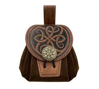 Borsetta Medievale da Donna in Similpelle di Qualità con Motivo Quadrifoglio Borsa Storica per Monete e Dadi Accessorio Elegante per Giochi di Ruolo e Feste Rinascimentali