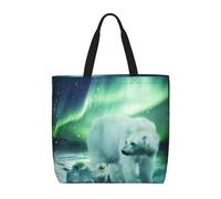 Borsetta Northern Light Polar Bear Donna Borse A Mano Moda Borsa Tote Leggera Borsa A Tracolla Per Shopping Ufficio Scuola