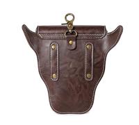 Borsetta per gambe Borsetta steampunk, Borsa a tracolla in pelle gotica vintage - Borsa a marsupio Steampunk con borsa for le gambe(Brown)