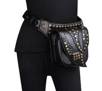 Borsetta per gambe Borsetta steampunk, Borsa a tracolla in pelle gotica vintage - Borsa a marsupio Steampunk con borsa for le gambe