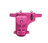 Borsetta per gambe Borsetta steampunk, Borsa a tracolla in pelle gotica vintage - Borsa a marsupio Steampunk con borsa for le gambe(Pink)