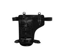 Borsetta per gambe Borsetta steampunk, Borsa a tracolla in pelle gotica vintage - Borsa a marsupio Steampunk con borsa for le gambe(Black)