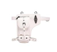 Borsetta per gambe Borsetta steampunk, Borsa a tracolla in pelle gotica vintage - Borsa a marsupio Steampunk con borsa for le gambe(White)