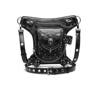 Borsetta per gambe Borsetta steampunk, Borsa a tracolla in pelle gotica vintage - Borsa a marsupio Steampunk con borsa for le gambe