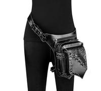 Borsetta per gambe Borsetta steampunk, Borsa a tracolla in pelle gotica vintage - Borsa a marsupio Steampunk con borsa for le gambe