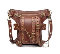Borsetta per gambe Borsetta steampunk, Borsa a tracolla in pelle gotica vintage - Borsa a marsupio Steampunk con borsa for le gambe