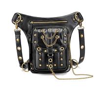 Borsetta per gambe Borsetta steampunk, Borsa a tracolla in pelle gotica vintage - Borsa a marsupio Steampunk con borsa for le gambe
