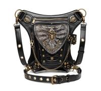 Borsetta per gambe Borsetta steampunk, Borsa a tracolla in pelle gotica vintage - Borsa a marsupio Steampunk con borsa for le gambe