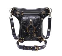 Borsetta per gambe Borsetta steampunk, Borsa a tracolla in pelle gotica vintage - Borsa a marsupio Steampunk con borsa for le gambe