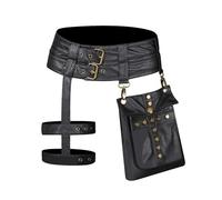 Borsetta per gambe Borsetta steampunk, Borsa a tracolla in pelle gotica vintage - Borsa a marsupio Steampunk con borsa for le gambe