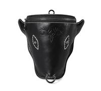 Borsetta per gambe Borsetta steampunk, Borsa a tracolla in pelle gotica vintage - Borsa a marsupio Steampunk con borsa for le gambe(Black)