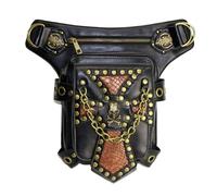 Borsetta per gambe Borsetta steampunk, Borsa a tracolla in pelle gotica vintage - Borsa a marsupio Steampunk con borsa for le gambe