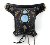 Borsetta per gambe Borsetta steampunk, Borsa a tracolla in pelle gotica vintage - Borsa a marsupio Steampunk con borsa for le gambe
