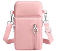 Borsetta Porta Cellulare Donna, Mini Borsa a Tracolla con Cinghie Regolabili Staccabili e Porta Cuffie per Shopping, Vita Quotidiana (Rosa)