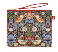 Borsetta porta trucchi, motivo: ladro di fragole di William Morris, con chiusura a zip, rosso, blu, verde, arancione, 22 x 18 x 1 cm, moderno