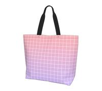 Borsetta Purple Orange Ombre Grid Print Donna Borsa A Tracolla Elegante Tote Bag Impermeabile Borse A Mano Per Shopping Viaggi Scuola