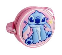 Borsetta Stitch Disney 3D per bambina rosa con immagine in rilievo EVA tracolla regolabile e chiusura zip 16 x 14 x 3 cm