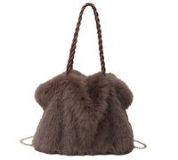 Borsette fuzzy da donna - Grande tasca regolabile in peluche, tracolla staccabile, design morbido e leggero per il trasporto, per escursioni, viaggi, lavoro, passeggiate, shopping, tutti i giorni, per