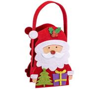Borsina babbo natale in feltro rosso decorata h 25 cm