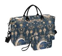 Borsone Blu Scuro Luna Boho Sport Palestra Tote Bag con Cinghia Regolabile per Palestra 2 Pz Set bolso para