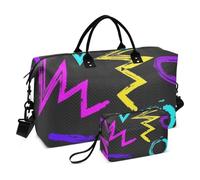 Borsone colorato Art Trend Graffiti borsone da portare con sé il weekender durante la notte borsa sportiva palestra Tote Bag con tracolla regolabile per sport impermeabile