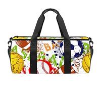 Borsone colorato da baseball, calcio, rugby, sport, palestra, fitness, allenamento, borsone da viaggio, borsa per attrezzatura da donna e uomo, Multicolore, 17.7x9x9 inches